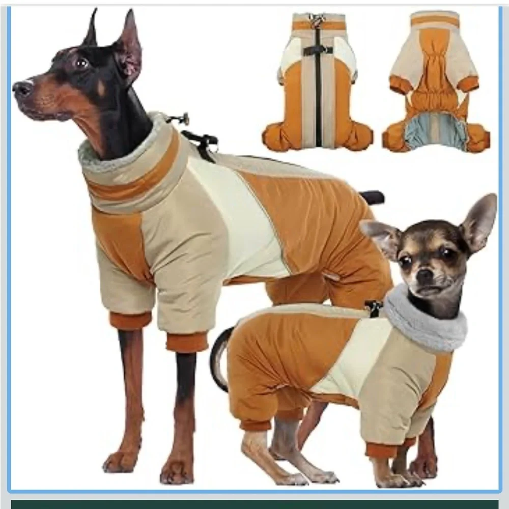 Kuoser Fullbody Dog Coat, Warm Winter Coat With Built-In Harness, L 533- 3